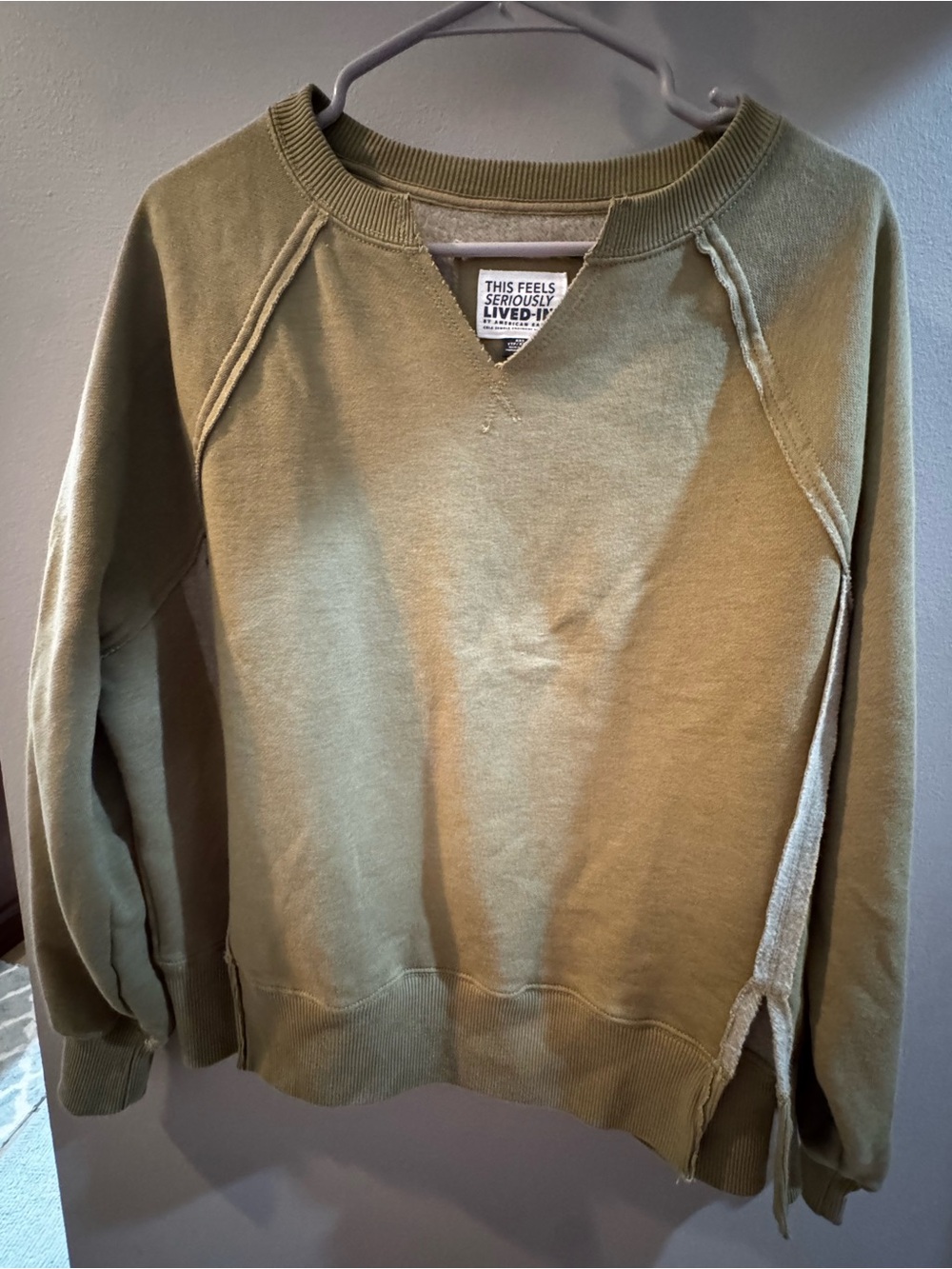 American Eagle Outfitters Olive Green Pullover Sweatshirt